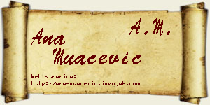 Ana Muačević vizit kartica